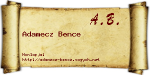 Adamecz Bence névjegykártya