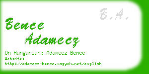 bence adamecz business card